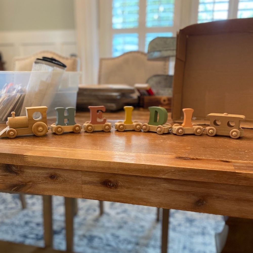 Sweet painted wooden HEIDI train